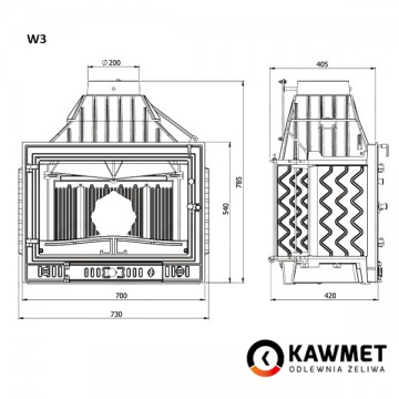 Фото6.Камінна топка KAWMET W3 (16,7 kW)